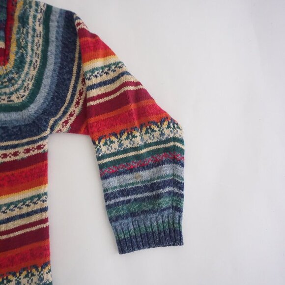 Vintage Tiara Blue Stripe Zip Front Knit Cardigan Cabincore Eclectic Grandpa M - Picture 4 of 9